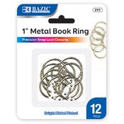 Book Rings - 12 Count, Snap Lock Closure, 1"