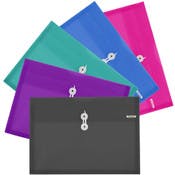 Side Loading Letter Size String Envelopes - 5 Colors