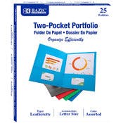 2 Pocket Folders - Assorted, 25 Pack