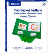 2 Pocket Folders - Green, 25 Pack