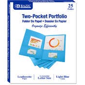 2 Pocket Folders - Light Blue, 25 Pack