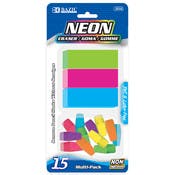 Neon Eraser Sets - 15 Count, 2 Styles