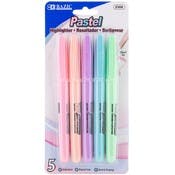 Pastel Chisel Tip Highlighters - 5 Colors