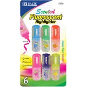 Mini Highlighters - 6 Count, Assorted Colors, Fruit Scented