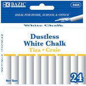 Chalk - 24 Count, White, Dustless