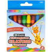 Triangle-Shaped Crayons - 8 Colors