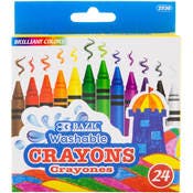 Crayons - 24 Count, Washable, Assorted Colors