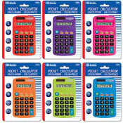 Handy Pocket Sized Calculator 8 Digit Display Basic Black Home School Office Stationery