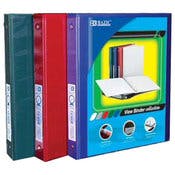 1" 3-Ring View Binders - 3 Colors, 2 Pockets, PVC