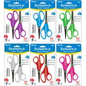 School Scissors - Assorted Colors, 2 Pack, 5" Blunt & Pointed Tip