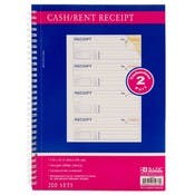Carbonless Spiral Bound Cash or Rent Receipt Books - Two Part