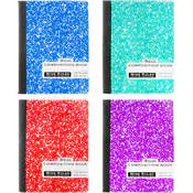 Marbled Composition Notebook - 100 Sheets, Wide Ruled, 4 Colors