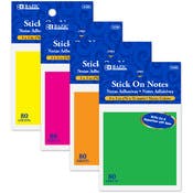Stick On Notes - Single Pack, 80 Sheets, Assorted Colors