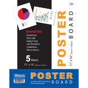BAZIC 11" X 14" White Poster Board (5/Pack)