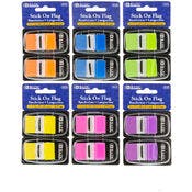Stick On Flags - 30 Flags, Assorted Neon Colors, 2 Pack