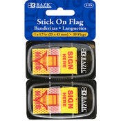 "Sign Here" Stick-On Flags - Yellow, 50 Pack