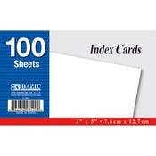 Unruled Index Cards - White, 3" x 5"