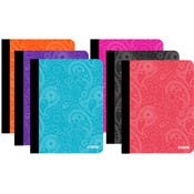 College Ruled Composition Books - 50 Sheets, 6 Paisley Colors