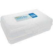 Pencil Cases - Plastic, Hinged Lid, White