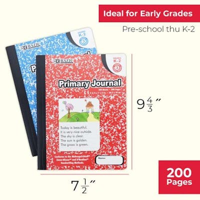 Primary Journal Marbled Composition Book - 100 Sheets, 2 Colors