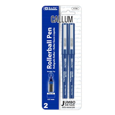 Needle-Tip Rollerball Pens - Blue, 2 Pack