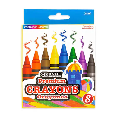 Crayons - Jumbo, 8 Count, Assorted Colors
