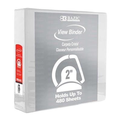 2" Slant-D Ring View Binders - White, 2 Pockets