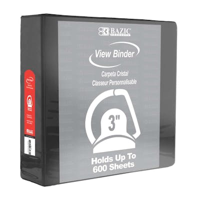 3" Slant-D Ring View Binders - Black, 2 Pockets