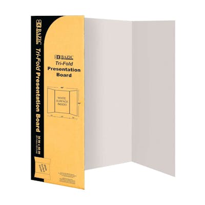 Tri-Fold Corrugated Presentation Boards - White, 36" x 48"