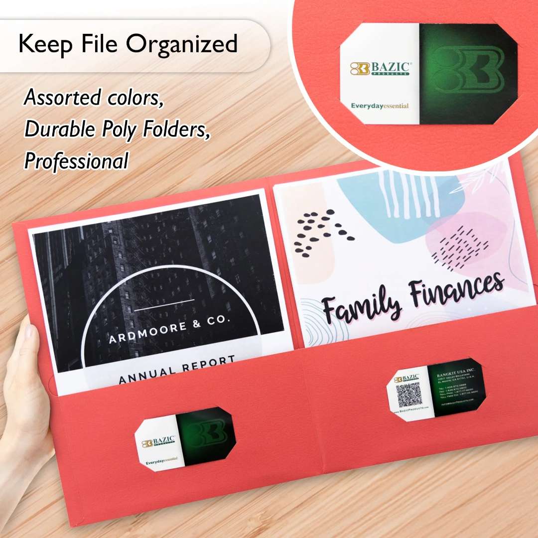 Wholesale 2 Pocket Folders - 25 Pack, Red - DollarDays