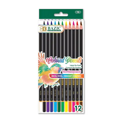 Colored Pencils - Pre-Sharpened, 12 Pack