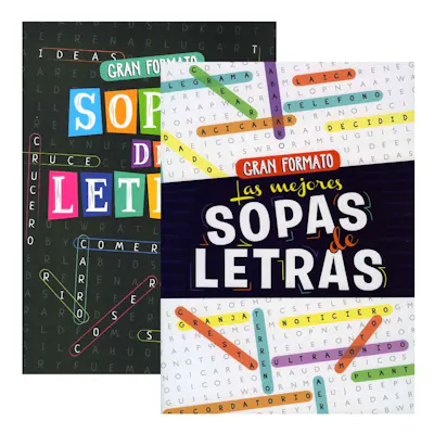 Spanish Word Search Puzzle Books, Large Print - Two Titles