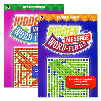Hidden Message Word Find Books - Two Titles