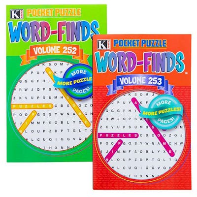Pocket Puzzle Word Find Puzzle Books - 2 Volumes