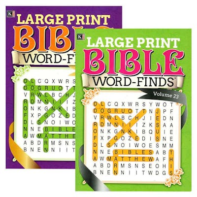 Large Print Bible Word Finds Book - Two Assorted