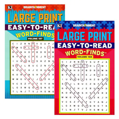 Large Print Easy-to-Read Word Find Puzzle Books - Two Titles