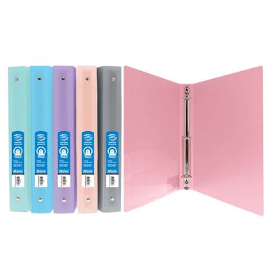 1" Pastel Poly 3-Ring Binders with Pocket