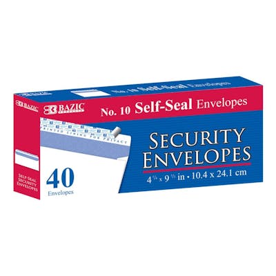 #10 Self-Seal Security Envelopes - 40 Piece