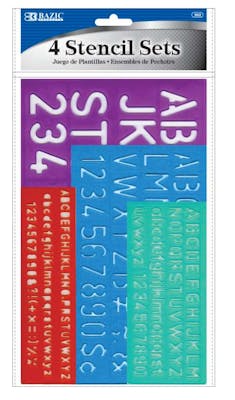 Lettering Stencil Sets - 4 Pack, 8, 10, 20, 30 mm Sizes