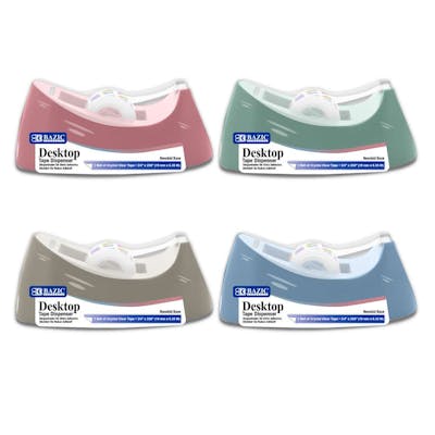 Desktop Tape Dispensers - Assorted Colors, 1" Core, Heavy Duty