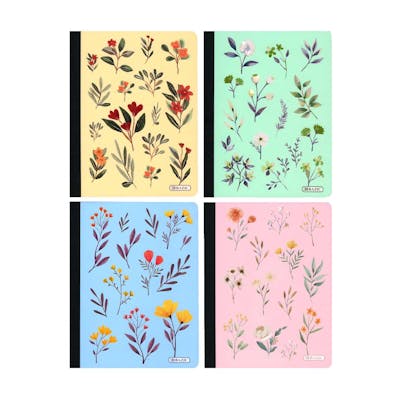 Floral Composition Books - Assorted, College Ruled