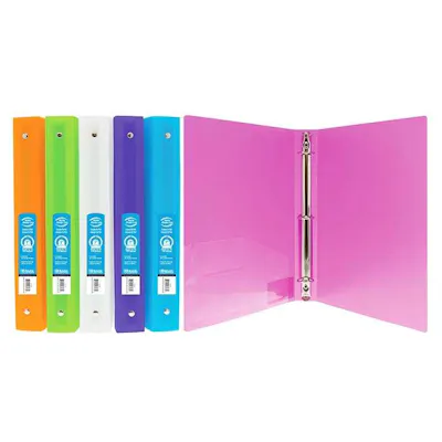 1" 3-Ring Flexible Binder - Assorted Matte Colors, 1 Pocket