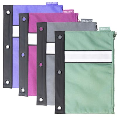 3-Ring Pencil Pouches - 4 Assorted Colors