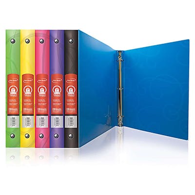 1" 3-Ring Poly Binders - Swirl Design, Assorted Colors