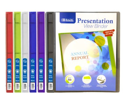 1/2" Poly Presentation View Binders - Assorted Colors