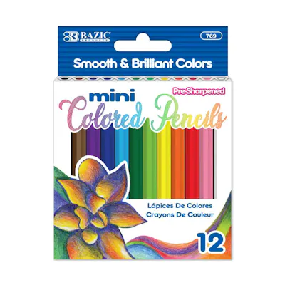 Mini Colored Pencils - Pre-sharpened, 12 Pack