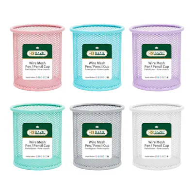 Pastel Wire Mesh Pencil Holders