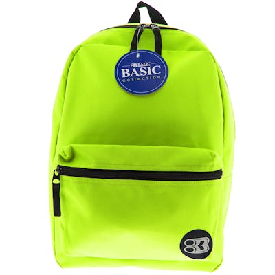 16" Basic Backpacks - Lime Green