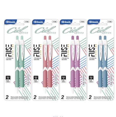 Fuse Tech Ink Retractable Pens, 2pk