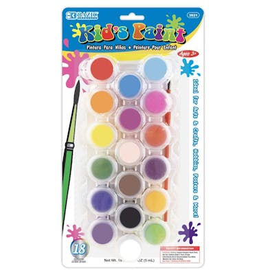 Kids' Paint Sets - 18 Colors, Brush Included